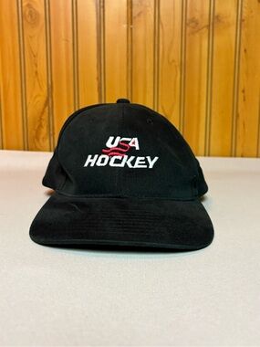 USA Hockey Black Baseball Cap
